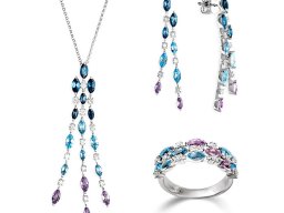 Für Damen: Set Weißgold, Ring, Ohrpendel, Anhänger ...