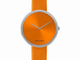 Damenuhr Jacques Lemans, rund, knallig orange