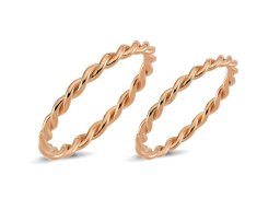 Zarte Partnerringe, Rotgold, gedrehter Draht