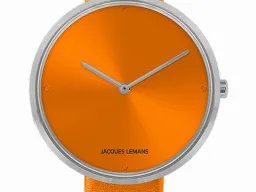 Damenuhr Jacques Lemans, rund, knallig orange