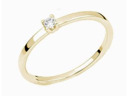 Ring, Gold, klassischer Solitär, Diamant