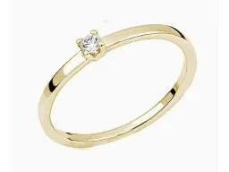 Ring, Gold, klassischer Solitär, Diamant
