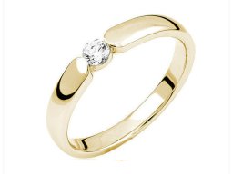 Spannring in Gelbgold mit Diamant/Solitär