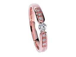 Spannring in Gold, rot, sieben Diamanten