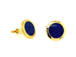 Manschettenknöpfe, Gelbgold mit Lapislazuli